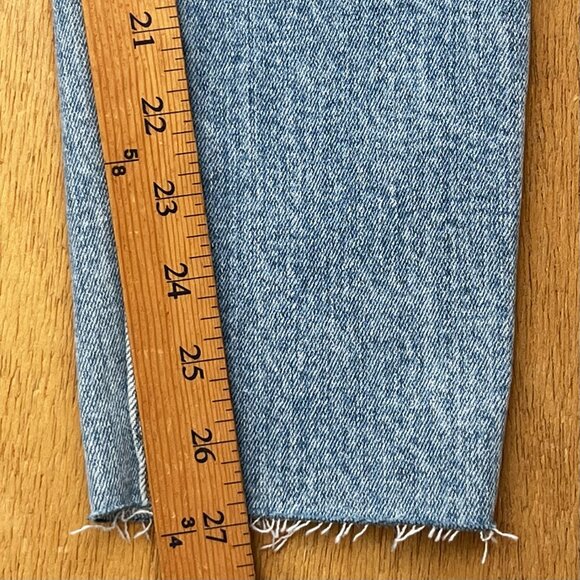 RE/DONE 90s HIGH RISE ANKLE CROP JEANS WOMEN’S sz 24 Button Fly Blue Stretch NWT - Picture 15 of 16